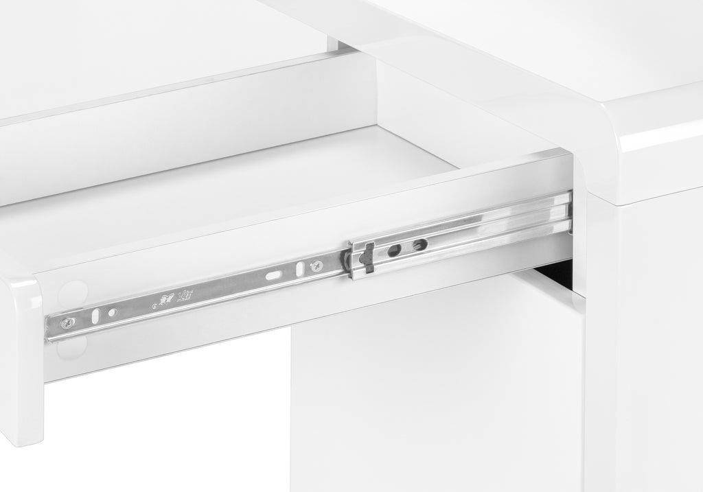 COMPUTER DESK - 60""L / HIGH GLOSSY WHITE L/R FACE DRAWER