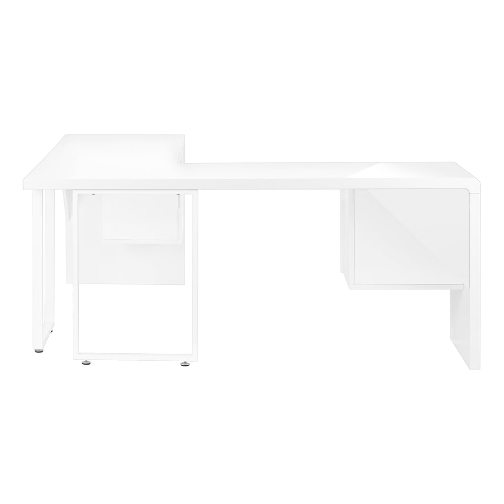 COMPUTER DESK - 72""L / HIGH GLOSSY WHITE LEFT/ RIGHT FACE