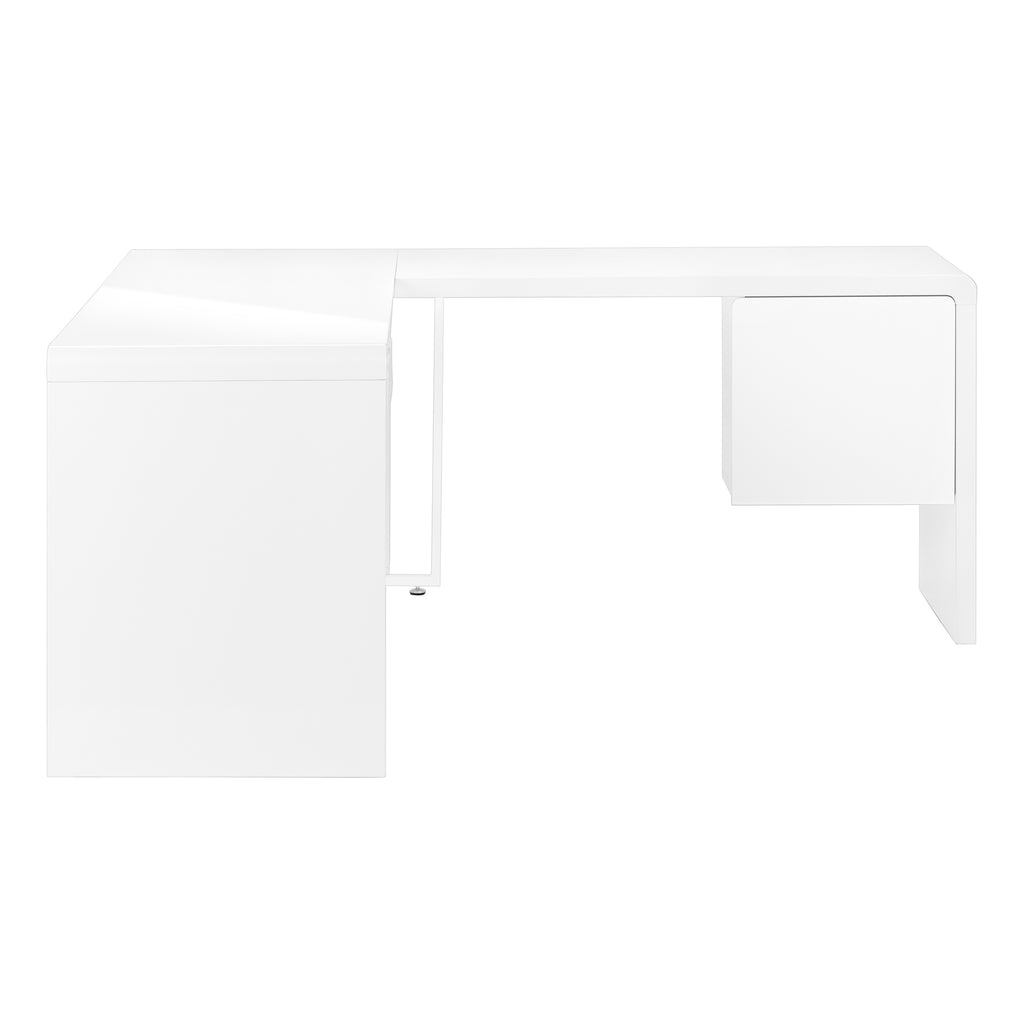 COMPUTER DESK - 72""L / HIGH GLOSSY WHITE LEFT/ RIGHT FACE