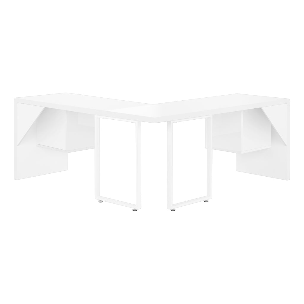 COMPUTER DESK - 72""L / HIGH GLOSSY WHITE LEFT/ RIGHT FACE