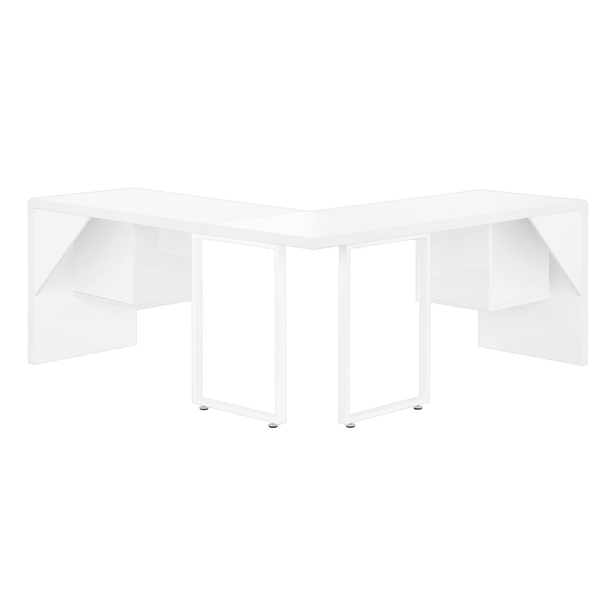 COMPUTER DESK - 72""L / HIGH GLOSSY WHITE LEFT/ RIGHT FACE