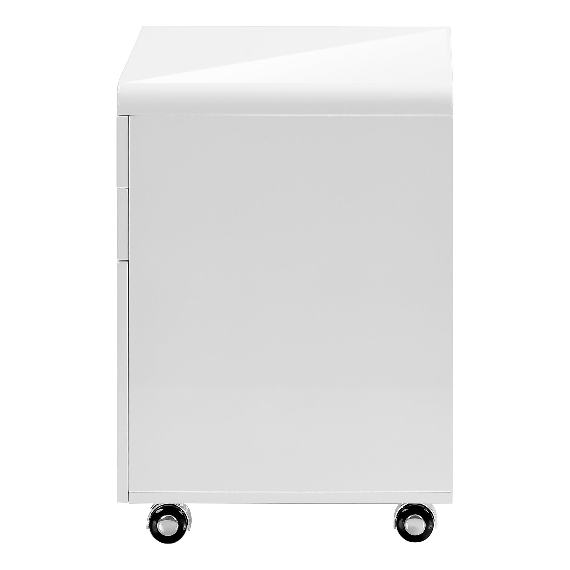 FILING CABINET - 3 DRAWER / HIGH GLOSSY WHITE / CASTORS