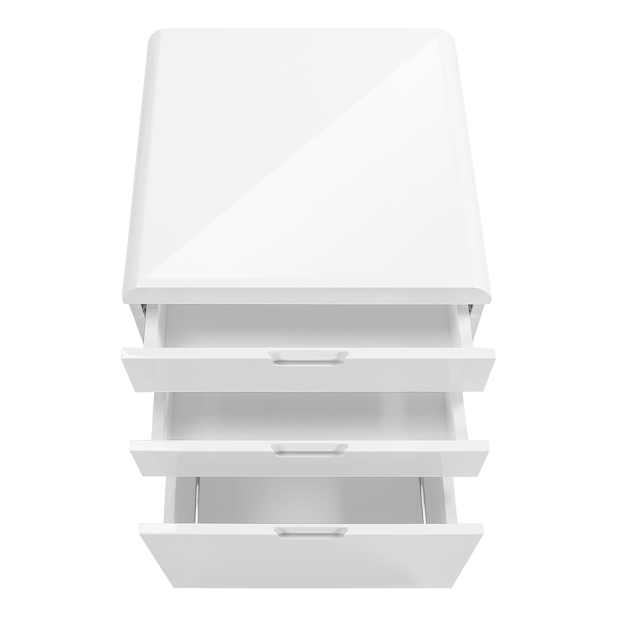 FILING CABINET - 3 DRAWER / HIGH GLOSSY WHITE / CASTORS