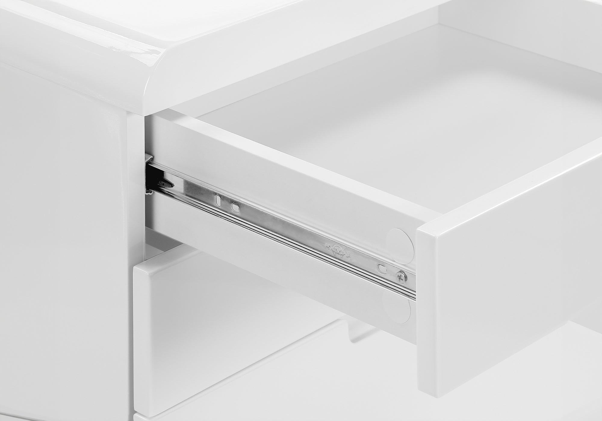 FILING CABINET - 3 DRAWER / HIGH GLOSSY WHITE / CASTORS
