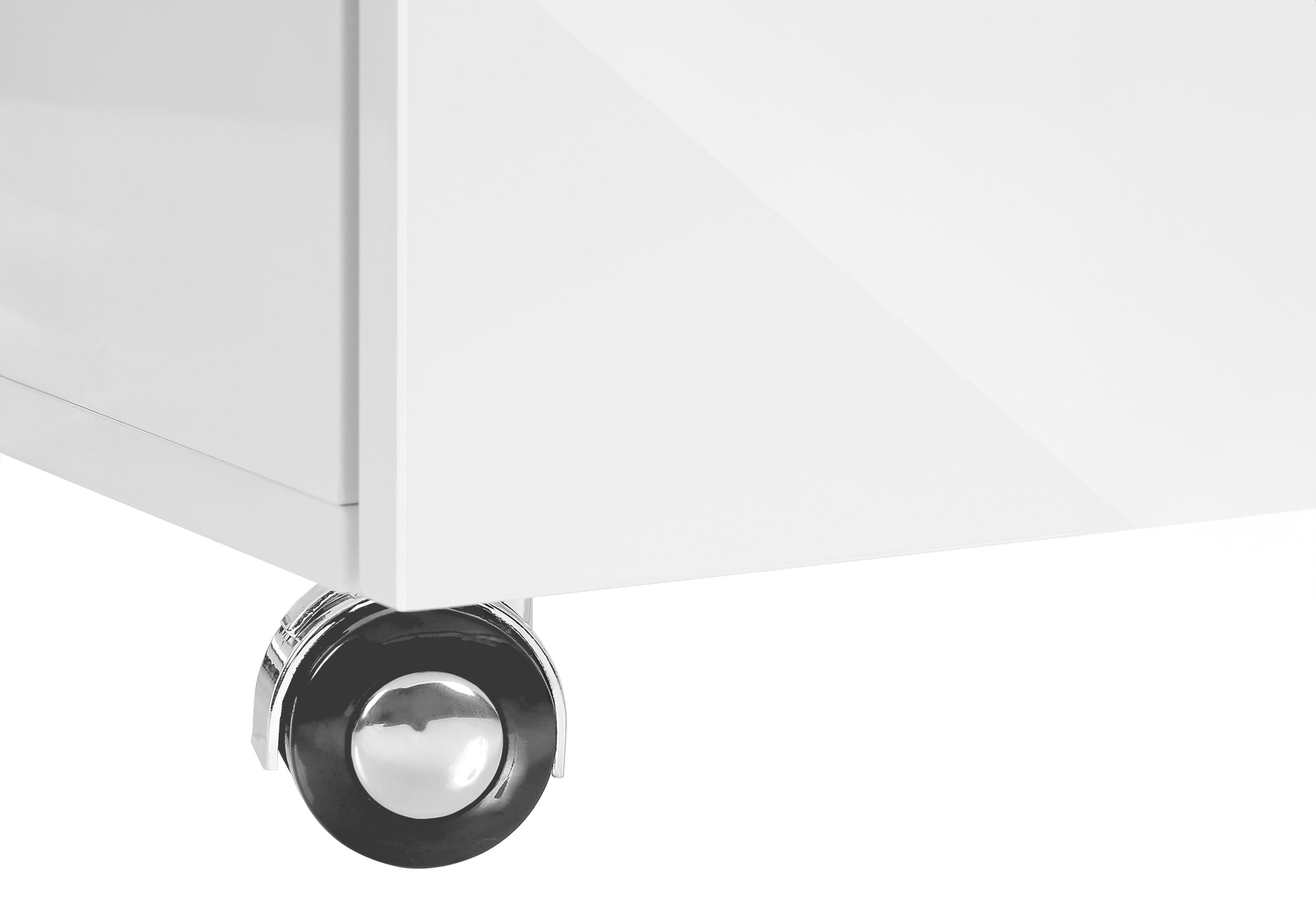 FILING CABINET - 3 DRAWER / HIGH GLOSSY WHITE / CASTORS