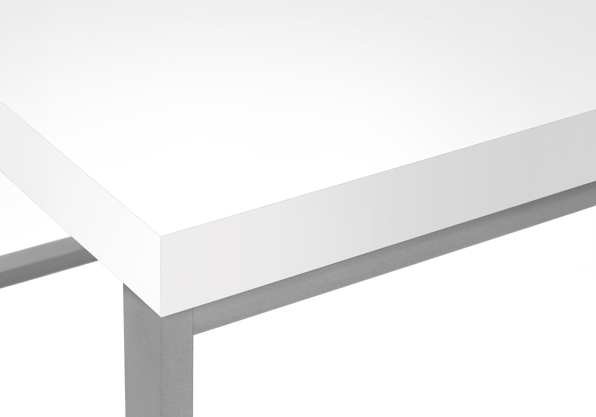 COMPUTER DESK - 60""L / WHITE / SILVER METAL L/R CORNER