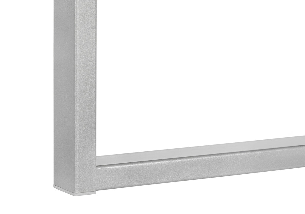 COMPUTER DESK - 60""L / WHITE / SILVER METAL L/R CORNER