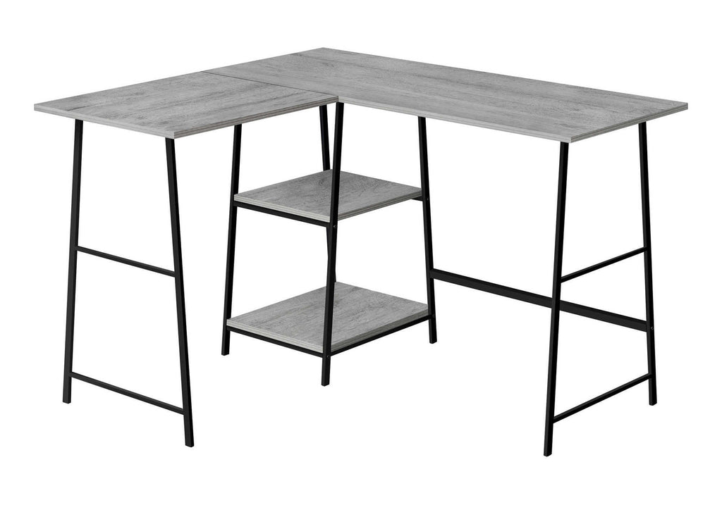 COMPUTER DESK - 48""L / GREY TOP / BLACK METAL CORNER