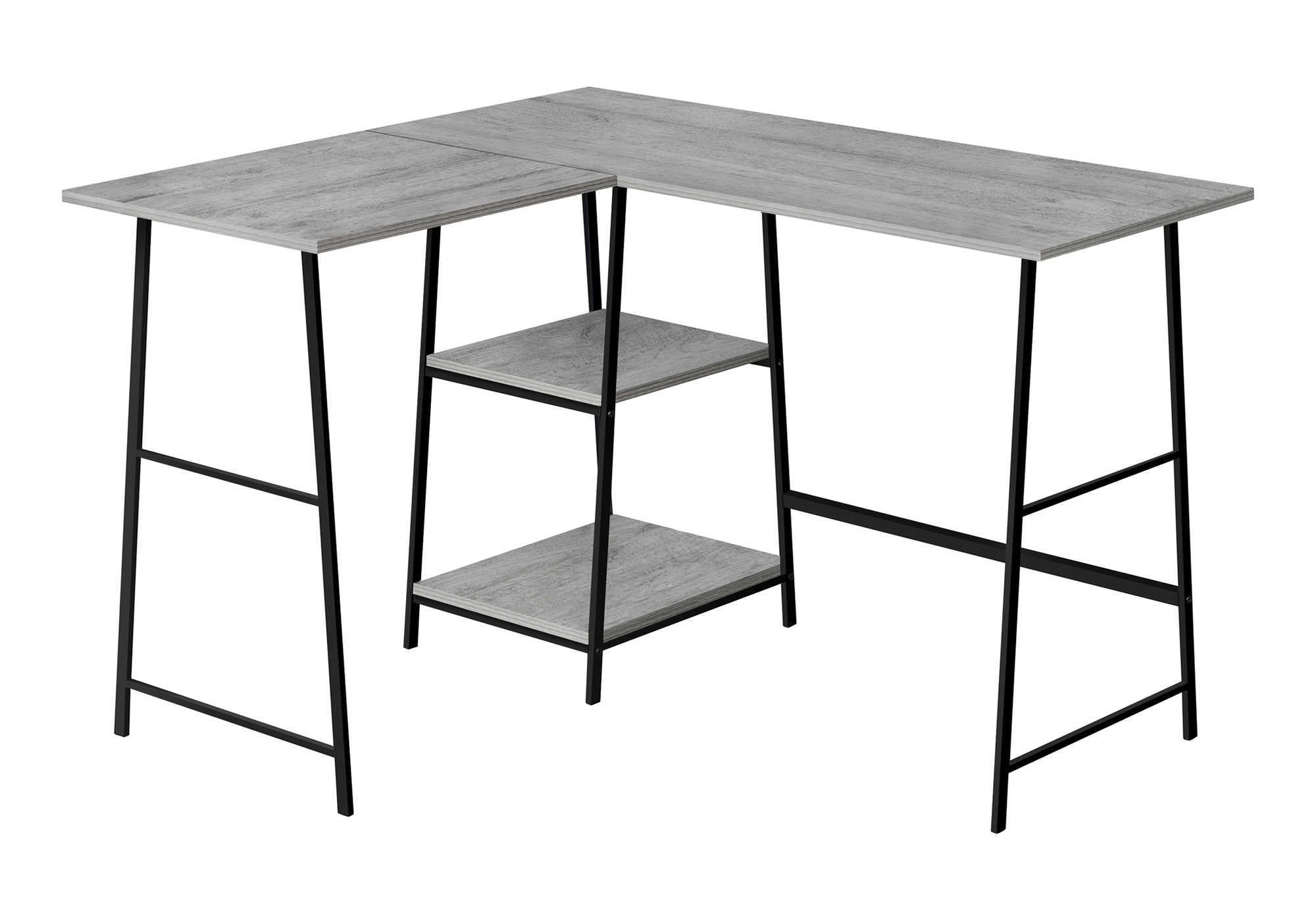 COMPUTER DESK - 48""L / GREY TOP / BLACK METAL CORNER