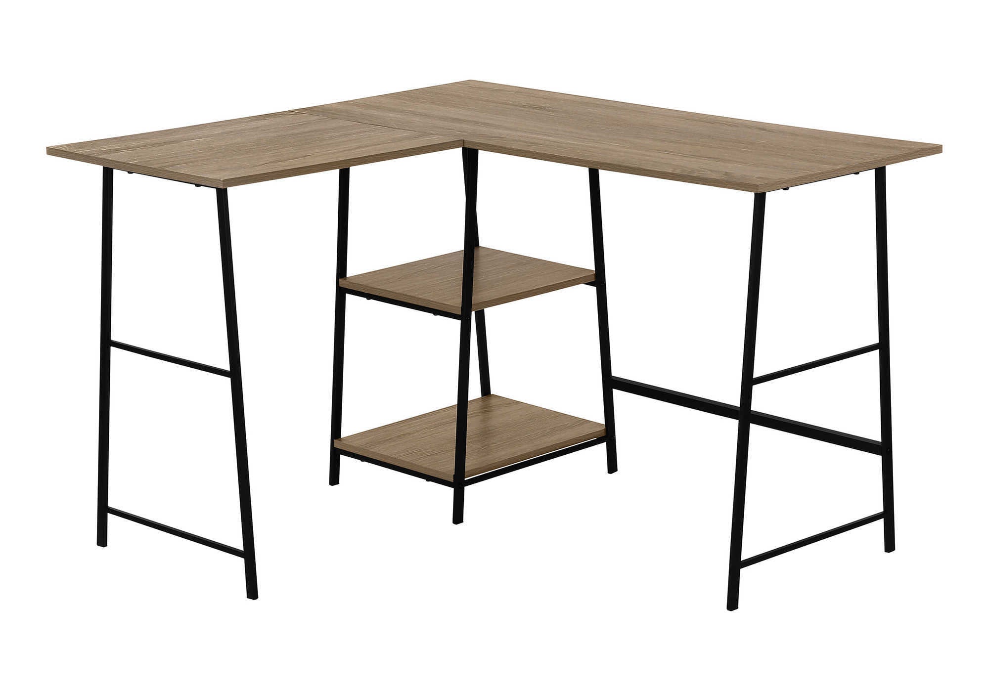 COMPUTER DESK - 48""L / DARK TAUPE TOP/ BLACK METAL CORNER