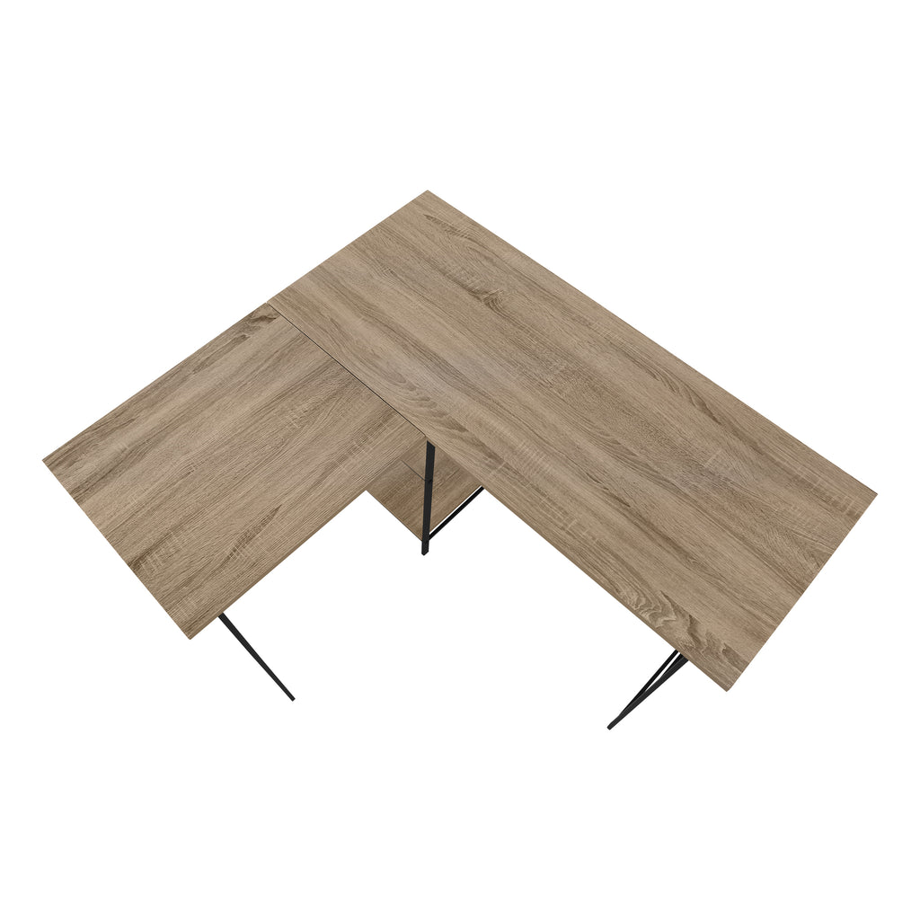 COMPUTER DESK - 48""L / DARK TAUPE TOP/ BLACK METAL CORNER