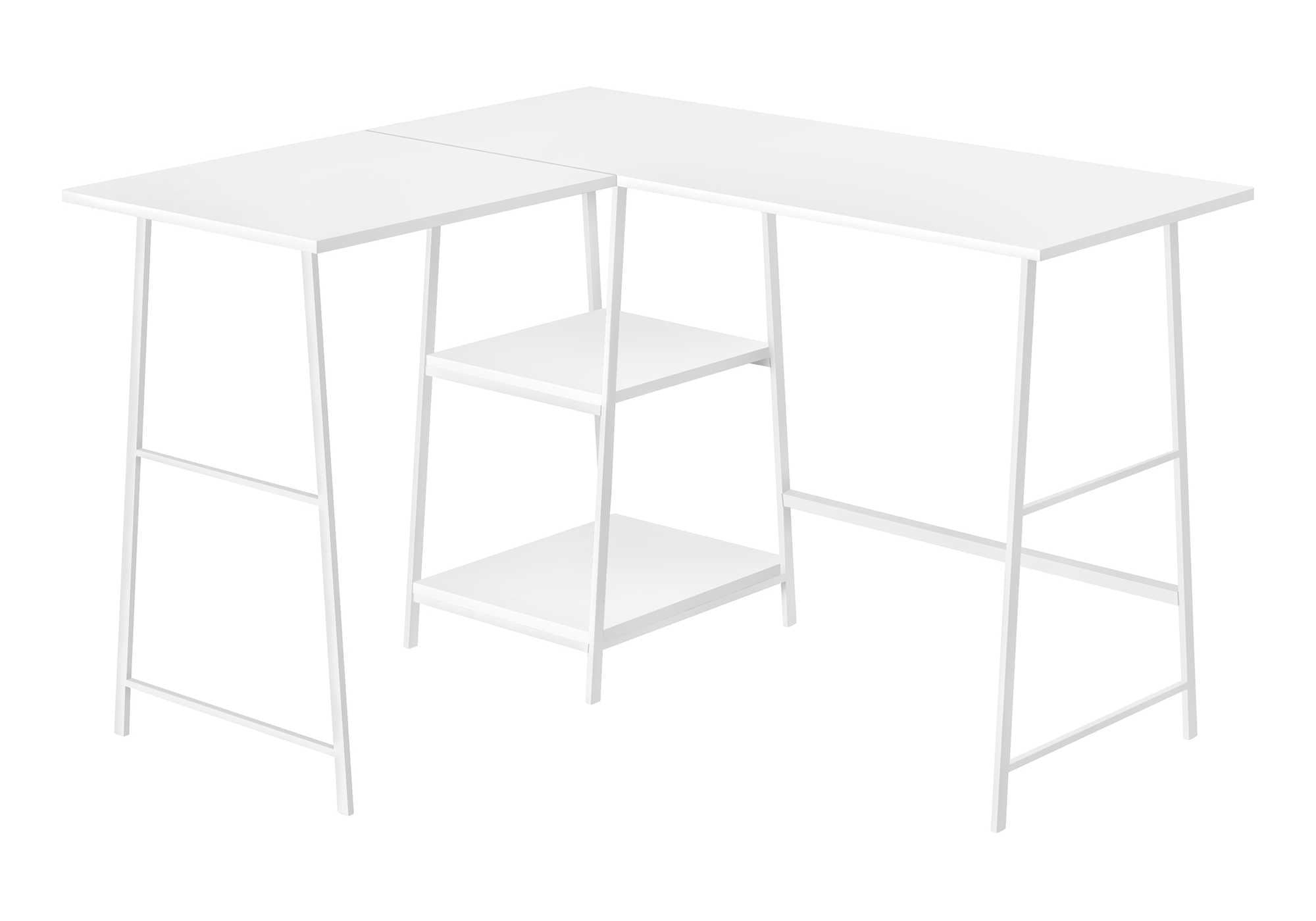 COMPUTER DESK - 48""L / WHITE TOP / WHITE METAL CORNER