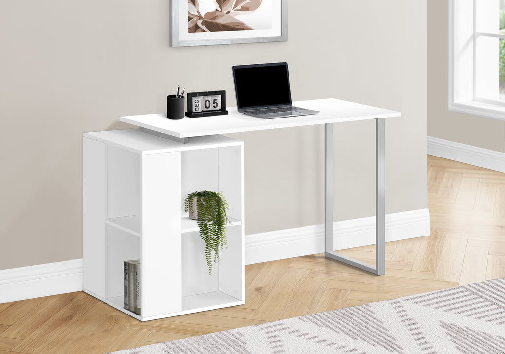 COMPUTER DESK - 55""L / WHITE LEFT OR RIGHT FACING