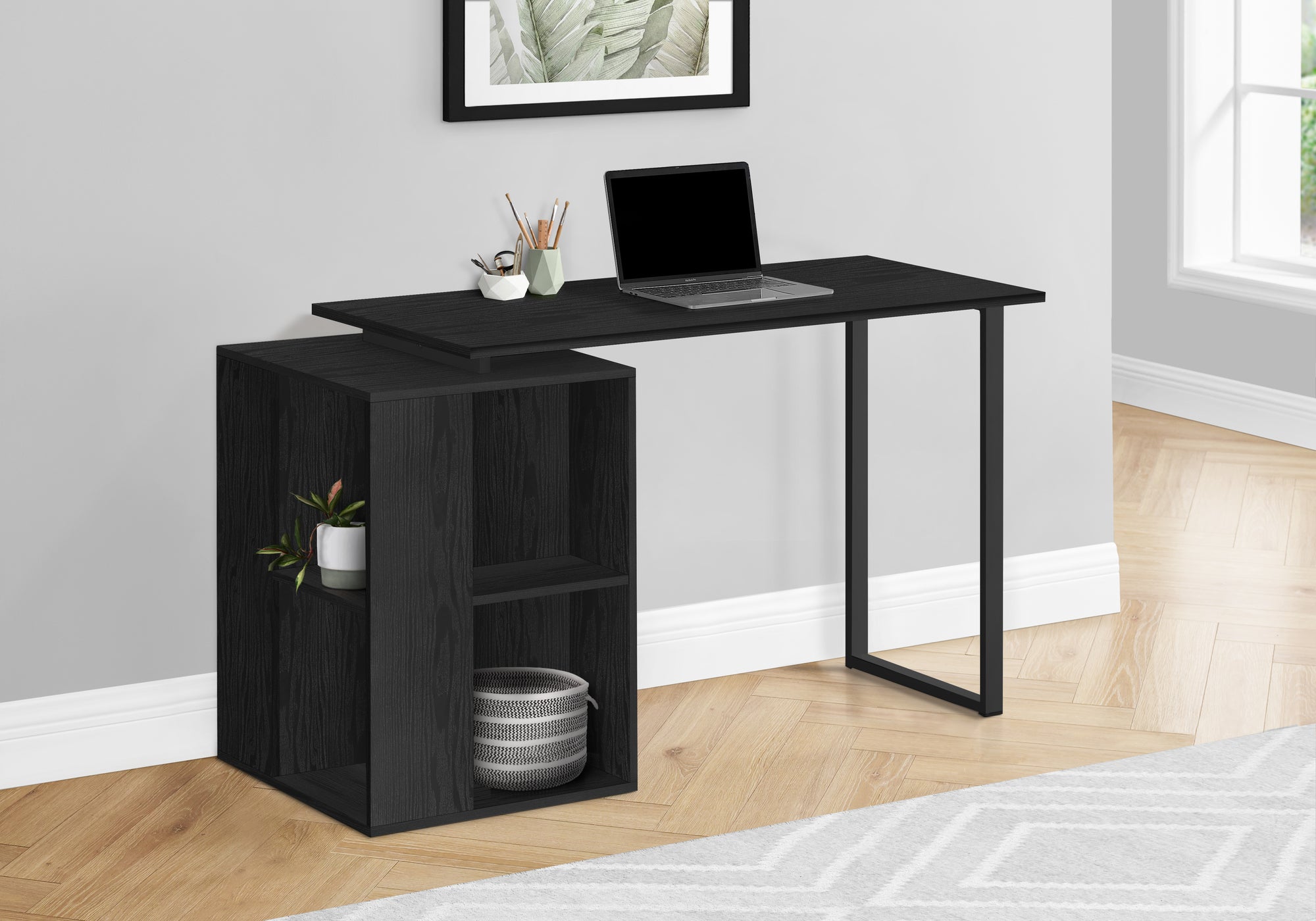 COMPUTER DESK - 55""L / BLACK OAK LEFT OR RIGHT FACING