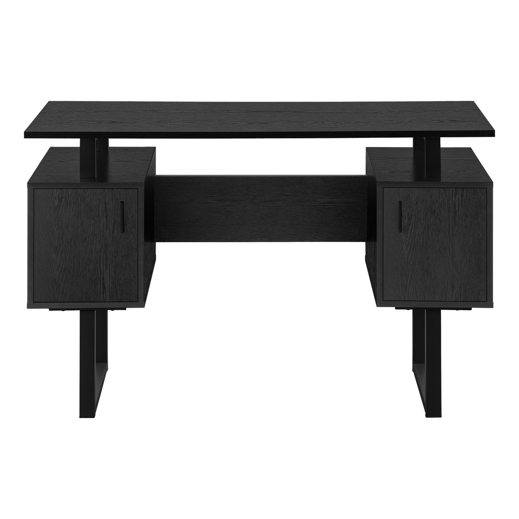 COMPUTER DESK - 48""L / BLACK OAK / BLACK METAL