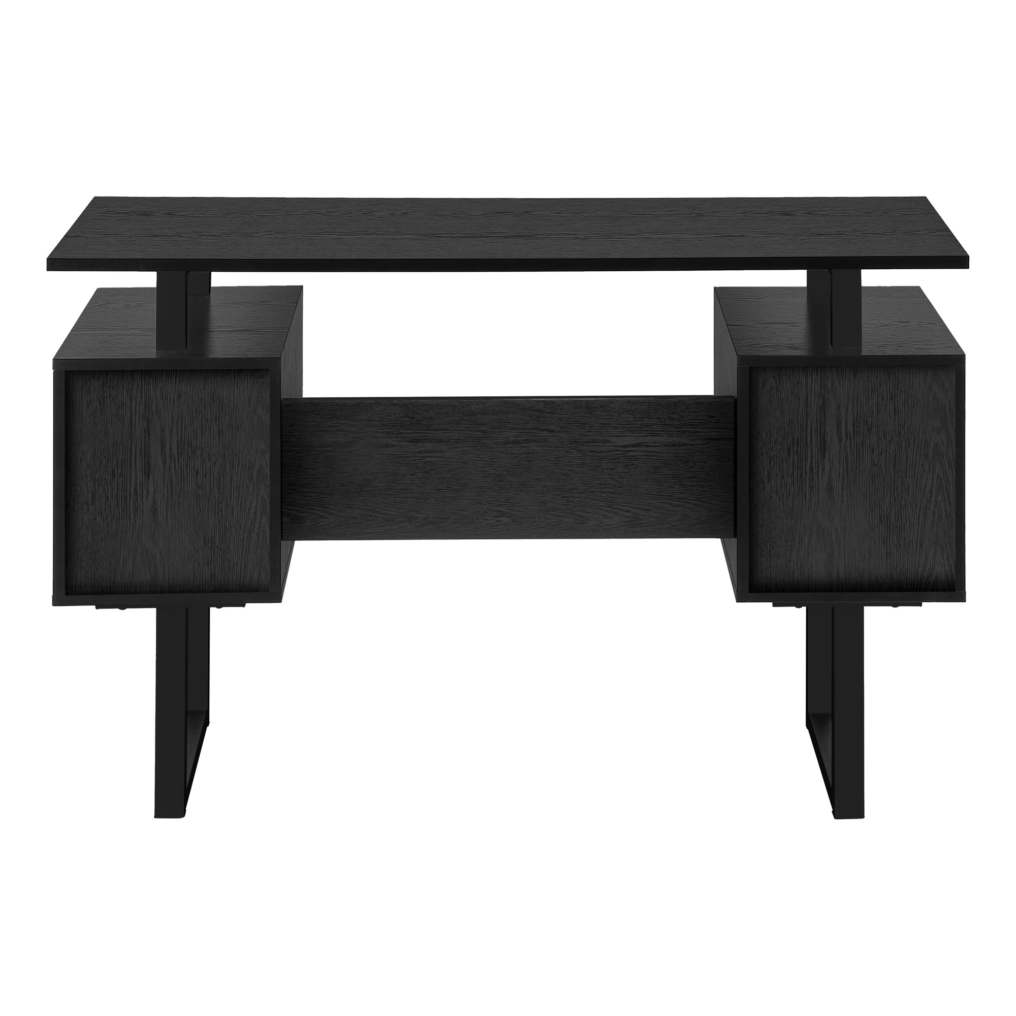 COMPUTER DESK - 48""L / BLACK OAK / BLACK METAL