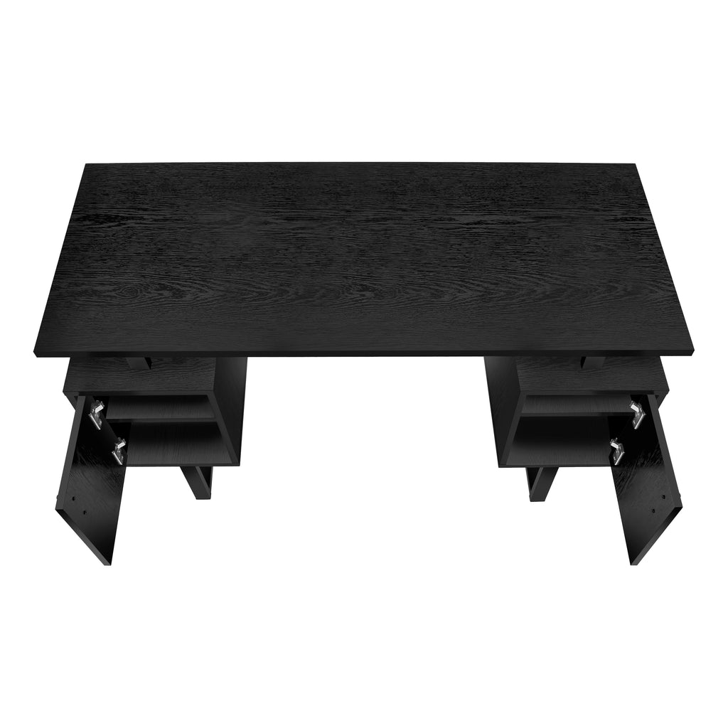 COMPUTER DESK - 48""L / BLACK OAK / BLACK METAL