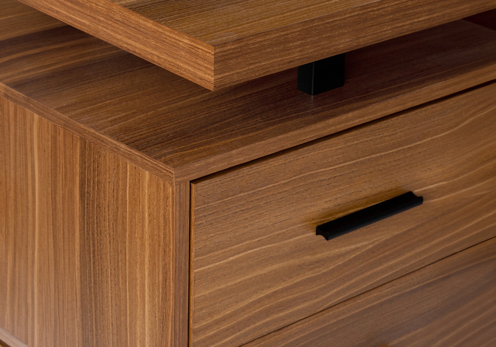 COMPUTER DESK - 70""L / WALNUT / BLACK METAL / L/R FACE