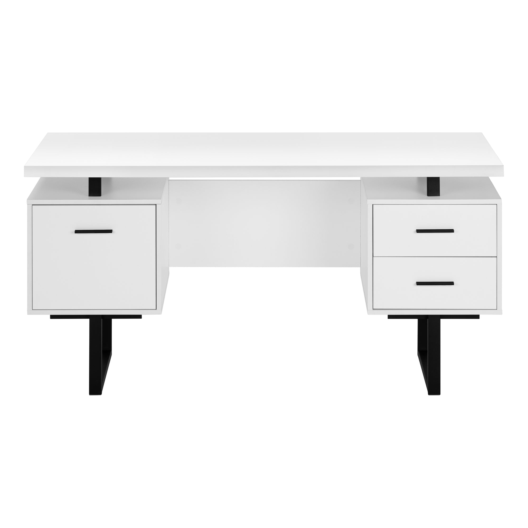 COMPUTER DESK - 60""L / WHITE / BLACK METAL