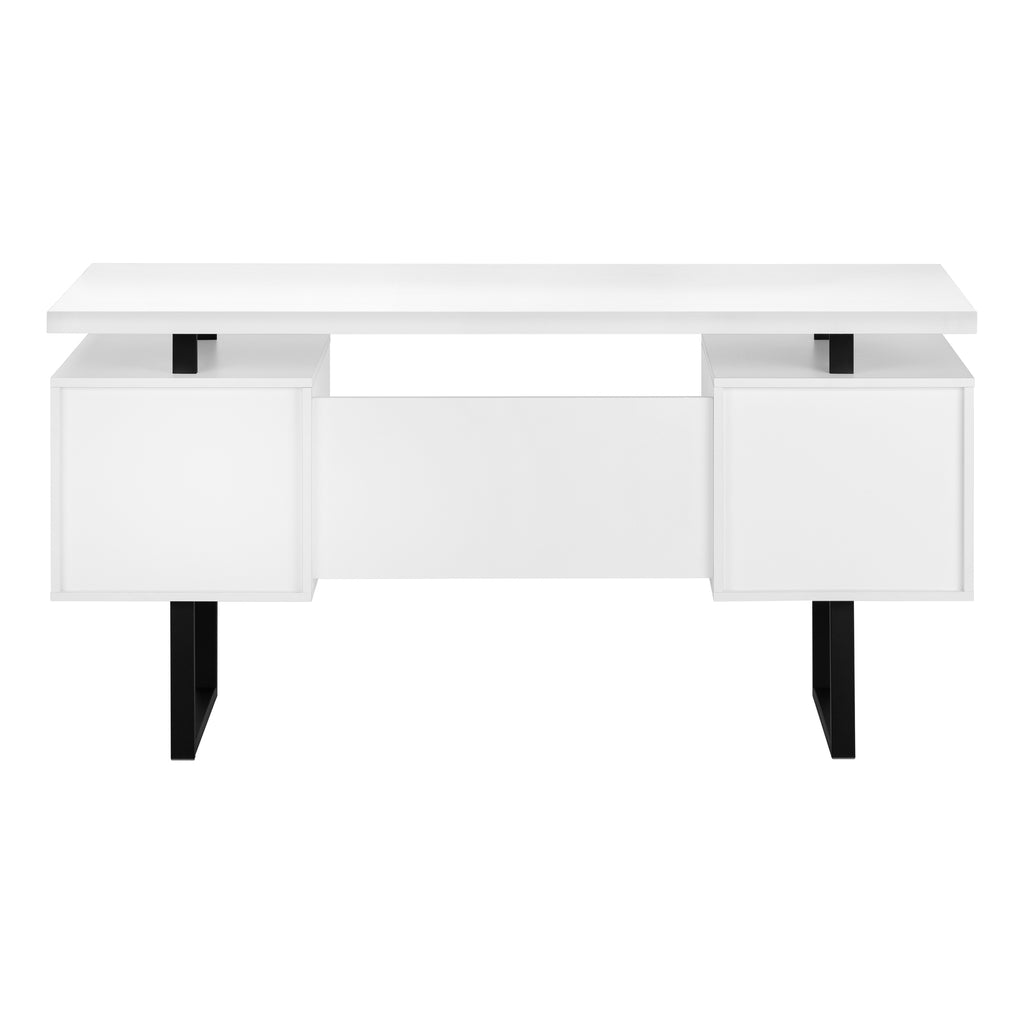 COMPUTER DESK - 60""L / WHITE / BLACK METAL