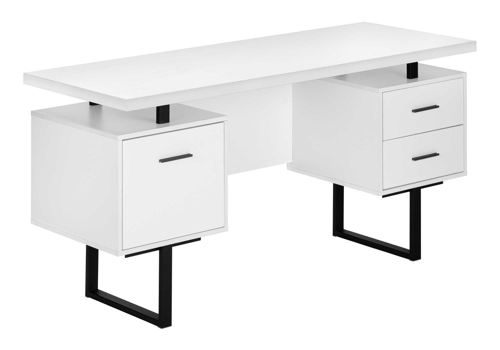 COMPUTER DESK - 60""L / WHITE / BLACK METAL