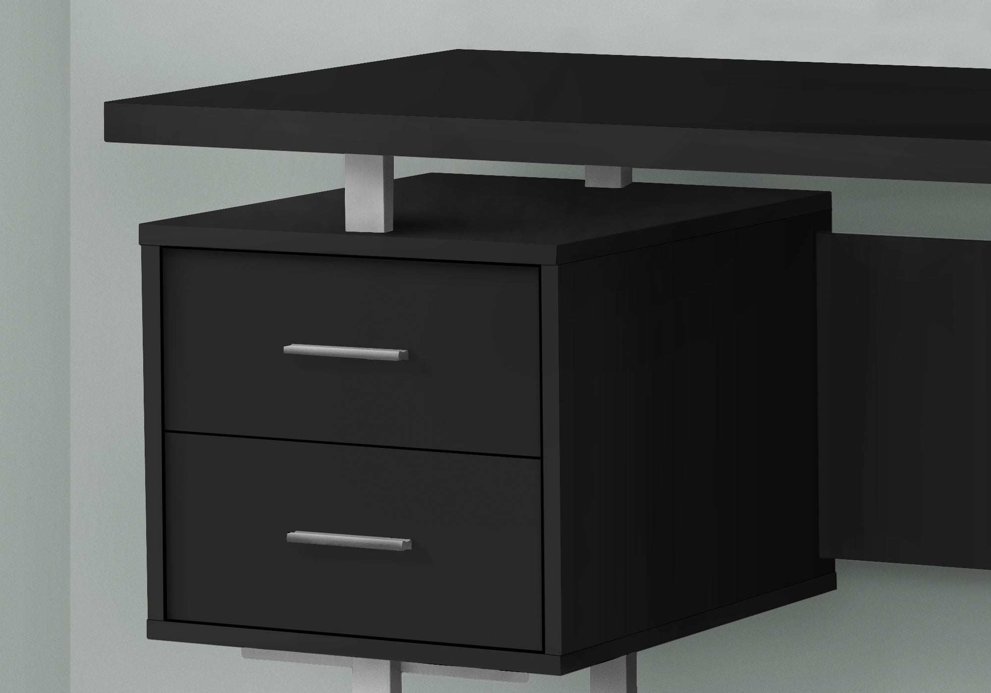 COMPUTER DESK - 60""L / BLACK / SILVER METAL