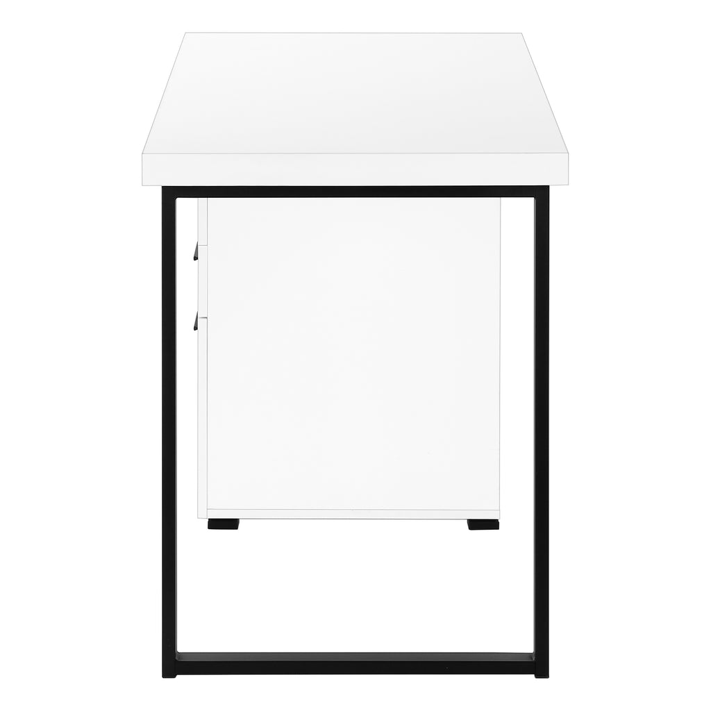 COMPUTER DESK - 48""L / WHITE / BLACK METAL / L/R FACE