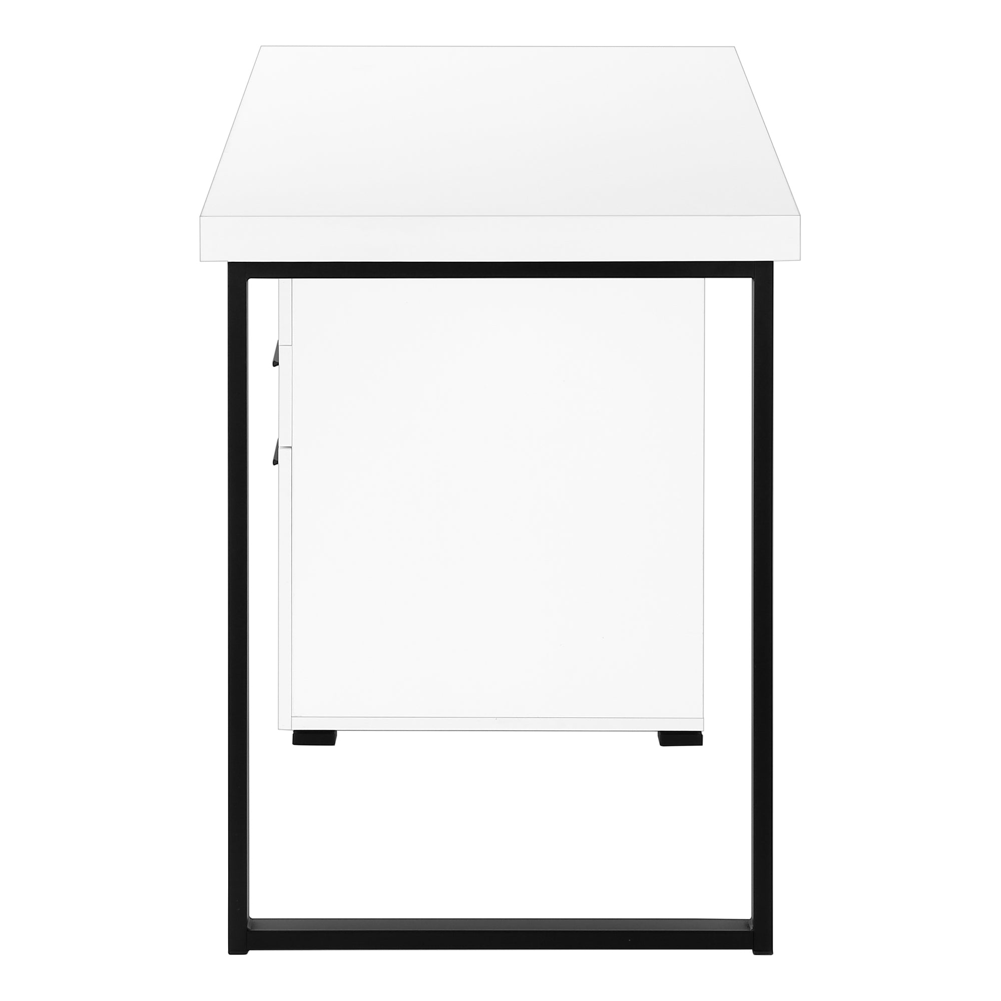 COMPUTER DESK - 48""L / WHITE / BLACK METAL / L/R FACE