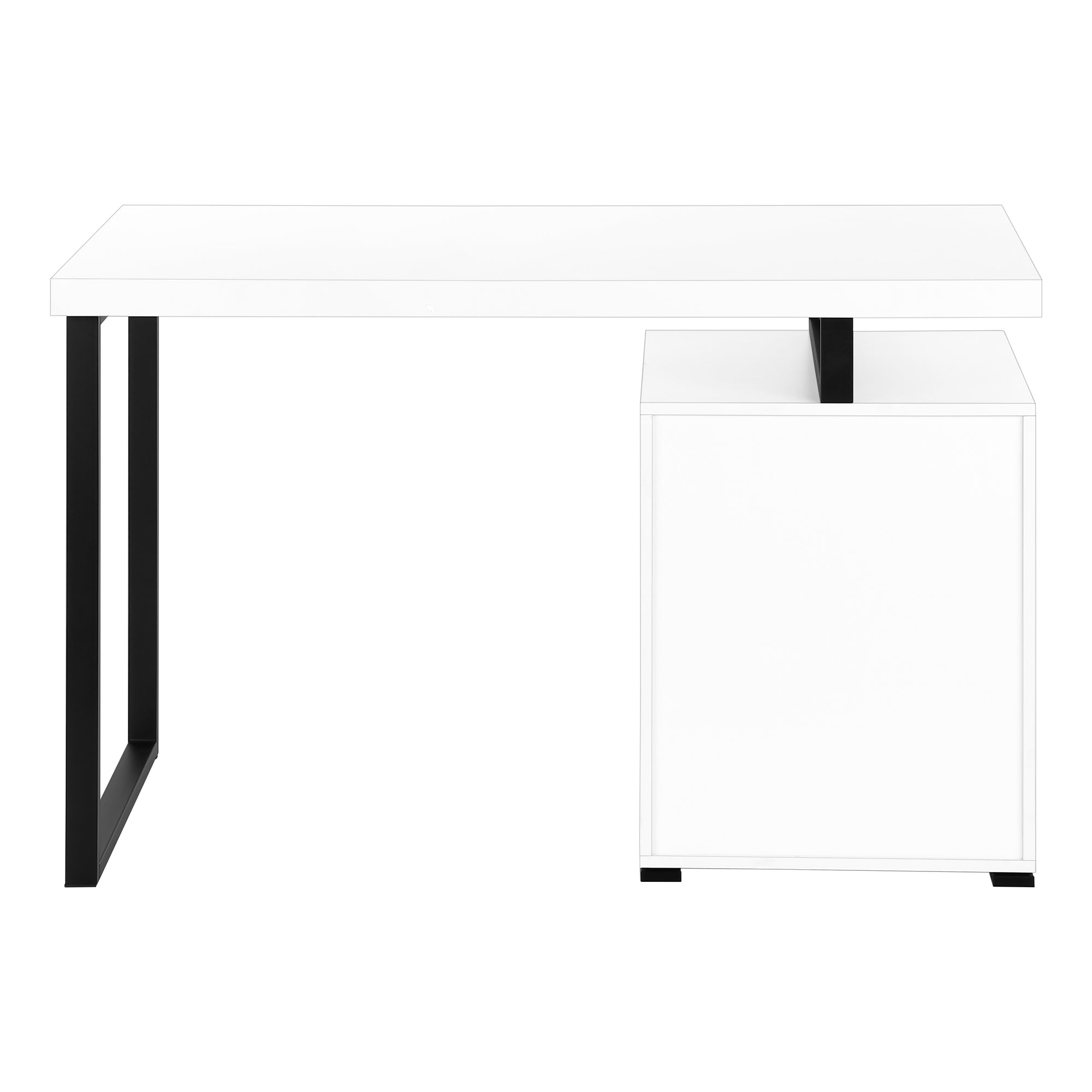 COMPUTER DESK - 48""L / WHITE / BLACK METAL / L/R FACE