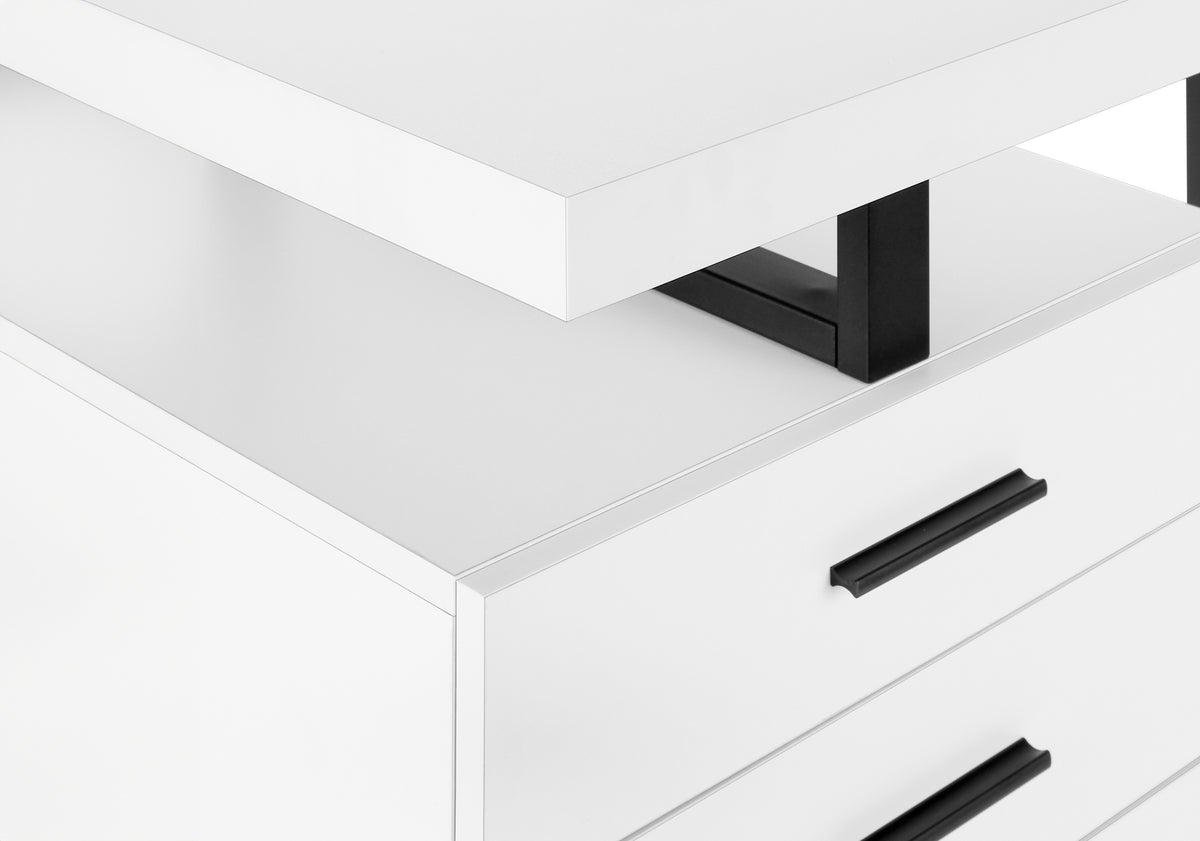 COMPUTER DESK - 48""L / WHITE / BLACK METAL / L/R FACE