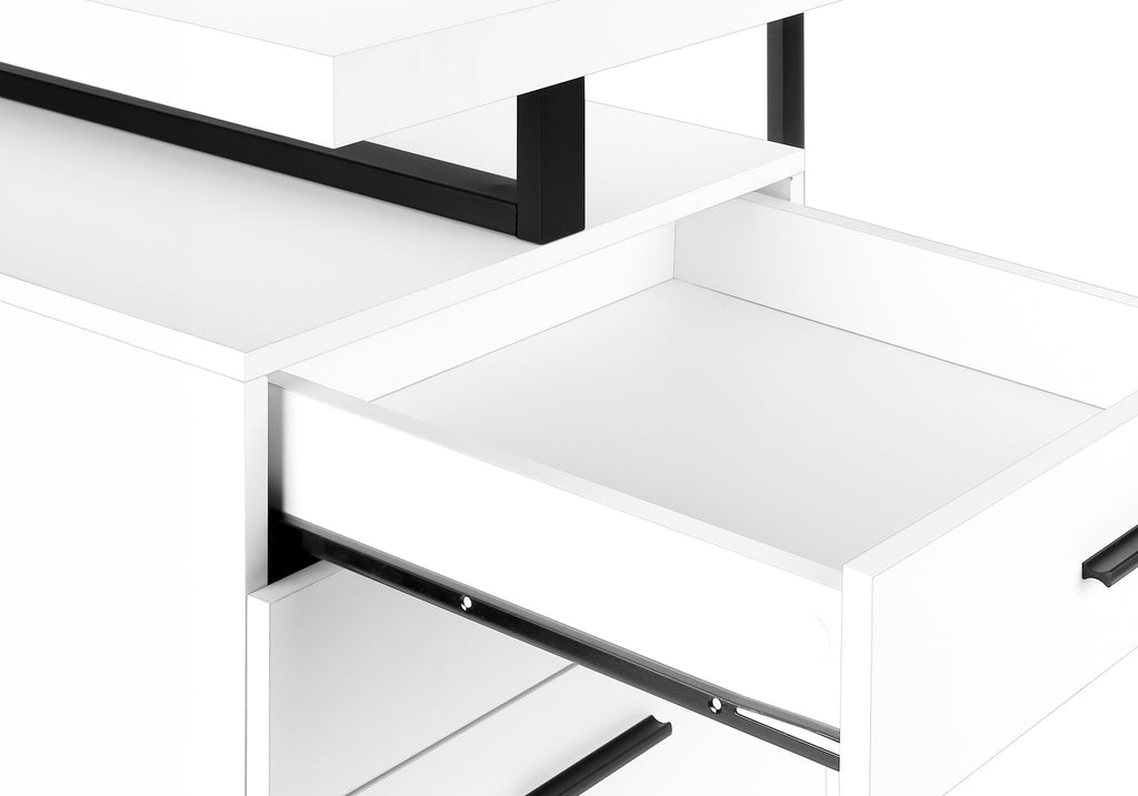 COMPUTER DESK - 48""L / WHITE / BLACK METAL / L/R FACE