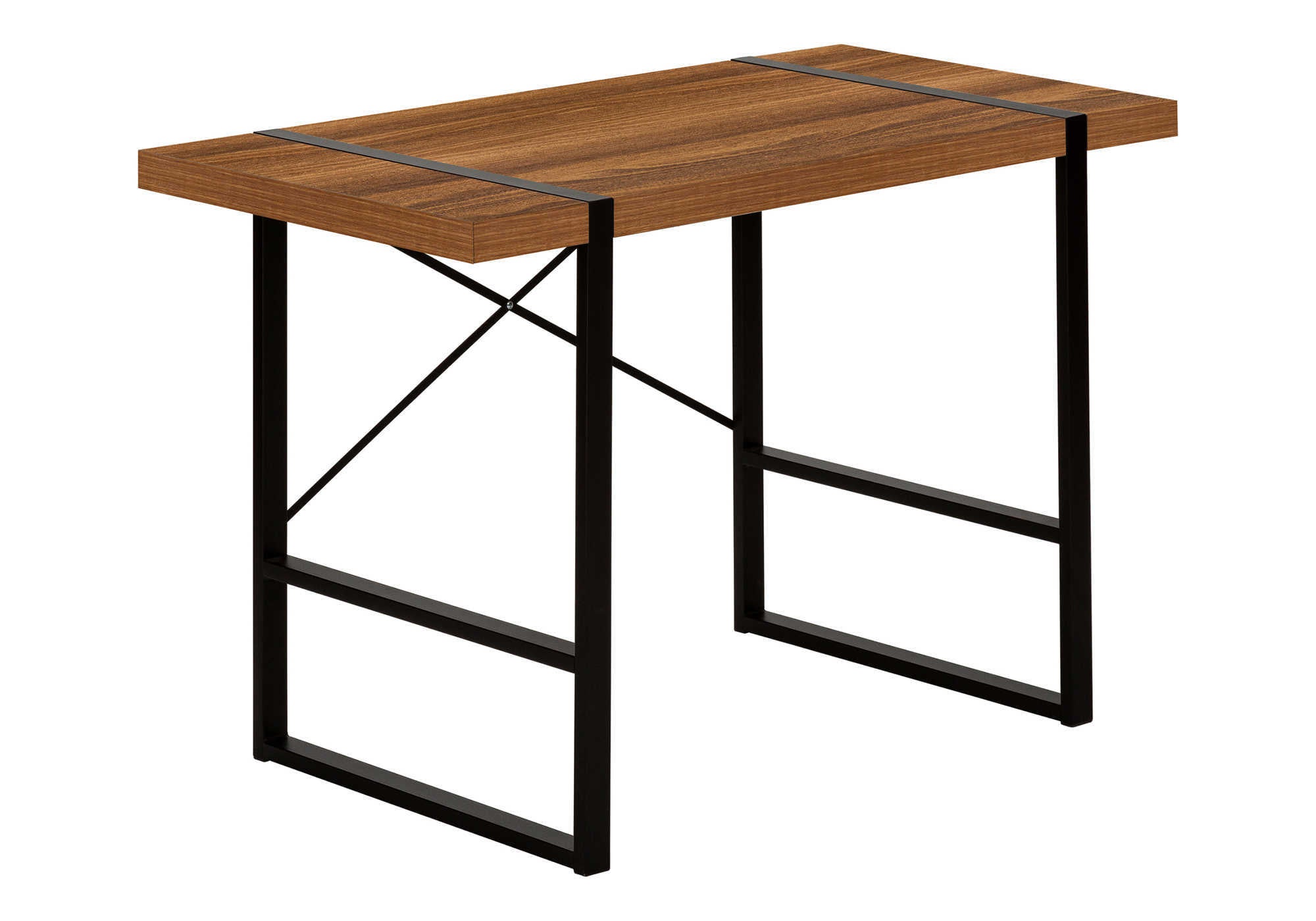 COMPUTER DESK - 48""L / WALNUT / BLACK METAL