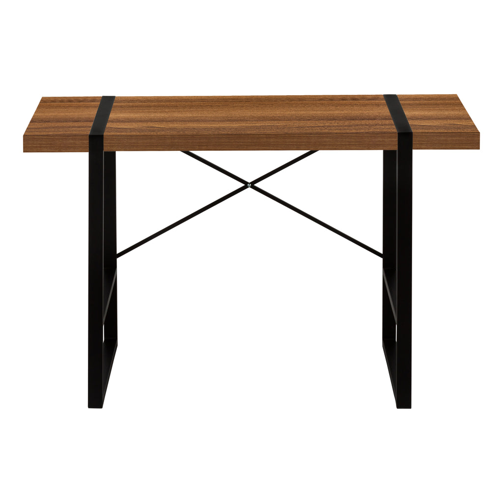 COMPUTER DESK - 48""L / WALNUT / BLACK METAL