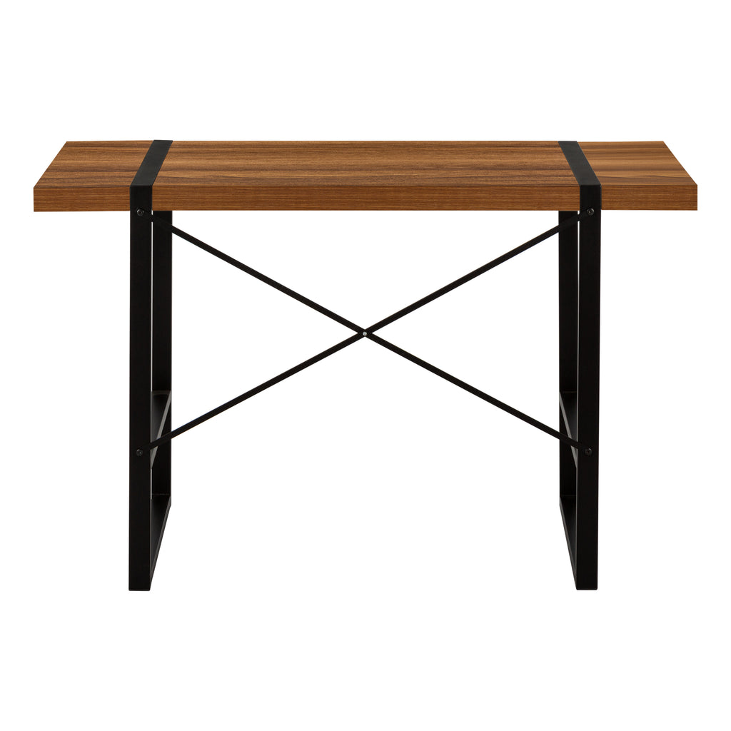 COMPUTER DESK - 48""L / WALNUT / BLACK METAL