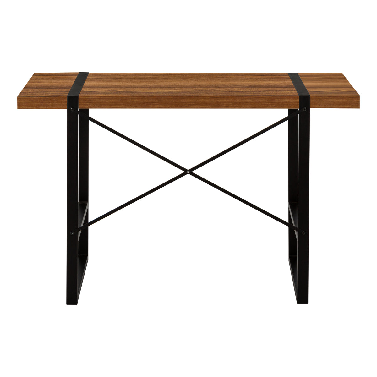 COMPUTER DESK - 48""L / WALNUT / BLACK METAL