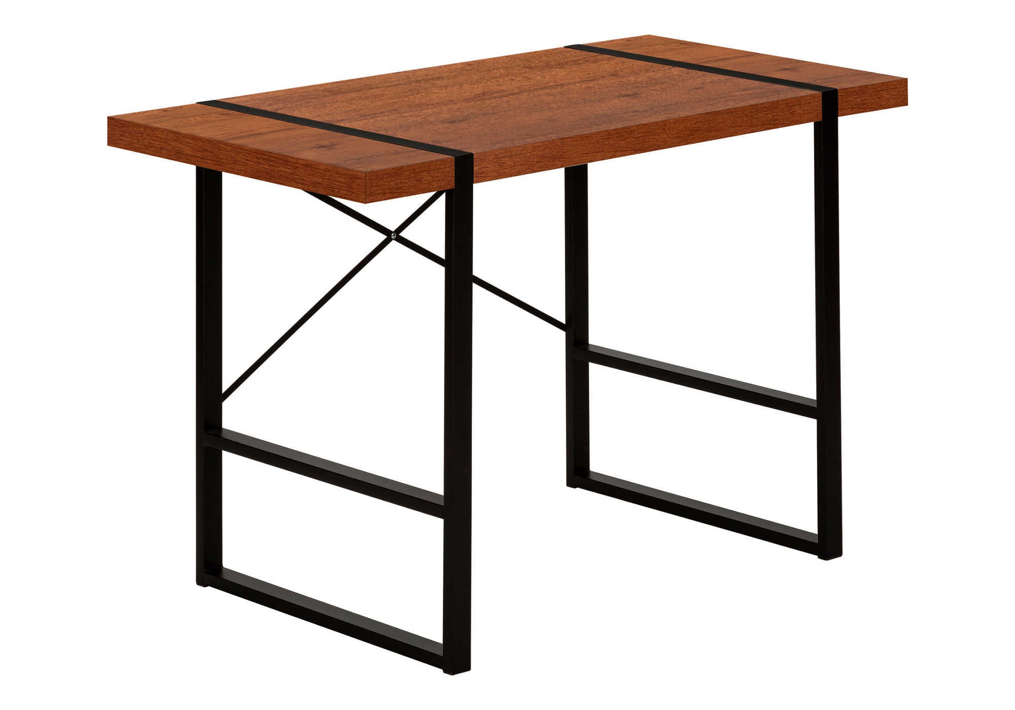 COMPUTER DESK - 48""L / CHERRY / BLACK METAL