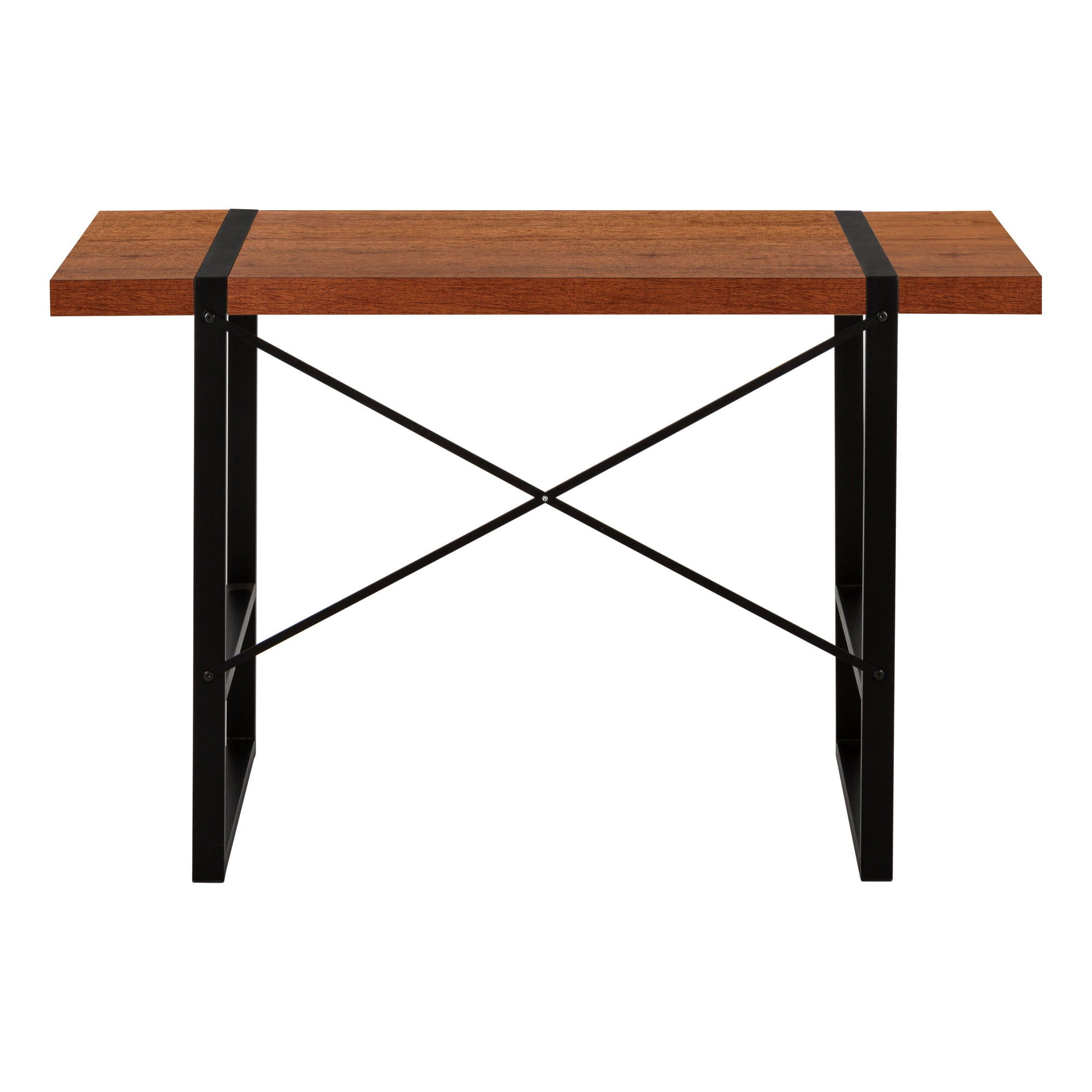 COMPUTER DESK - 48""L / CHERRY / BLACK METAL