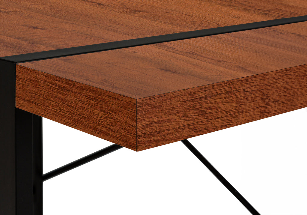 COMPUTER DESK - 48""L / CHERRY / BLACK METAL