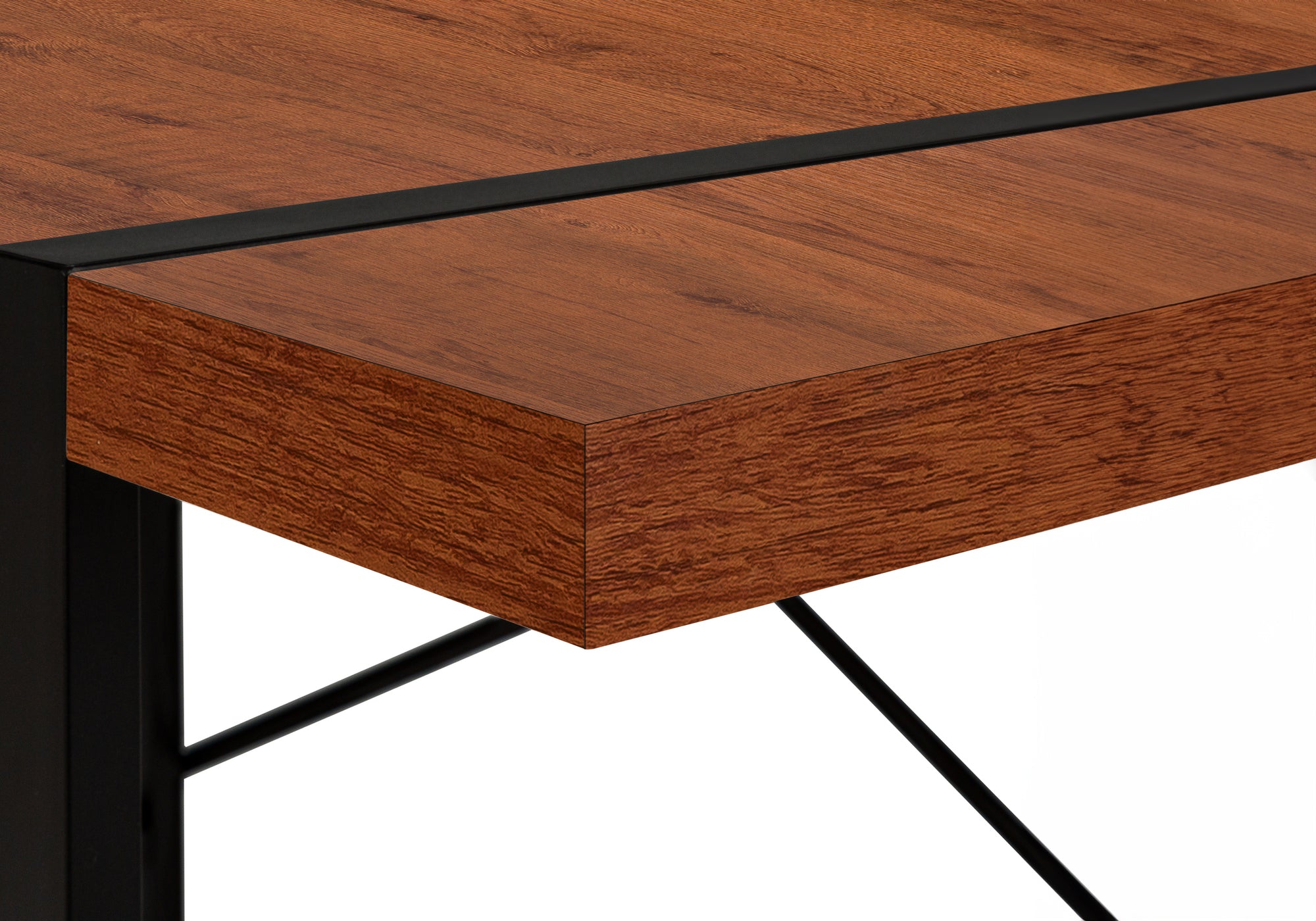 COMPUTER DESK - 48""L / CHERRY / BLACK METAL