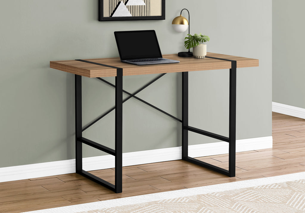 COMPUTER DESK - 48""L / LIGHT RECLAIMED WOOD / BLACK METAL