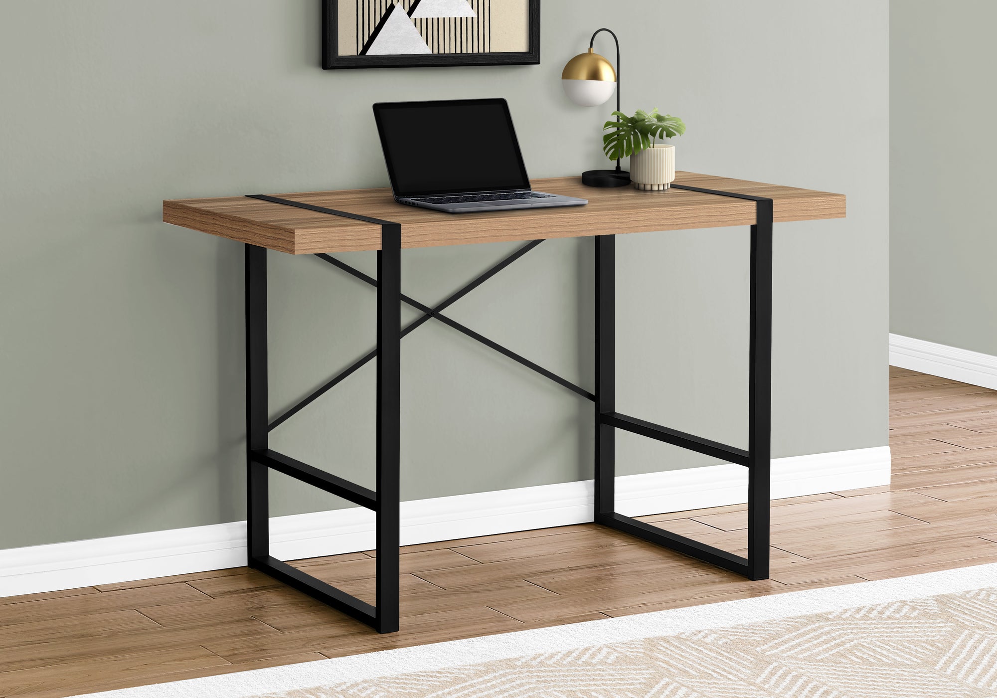 COMPUTER DESK - 48""L / LIGHT RECLAIMED WOOD / BLACK METAL