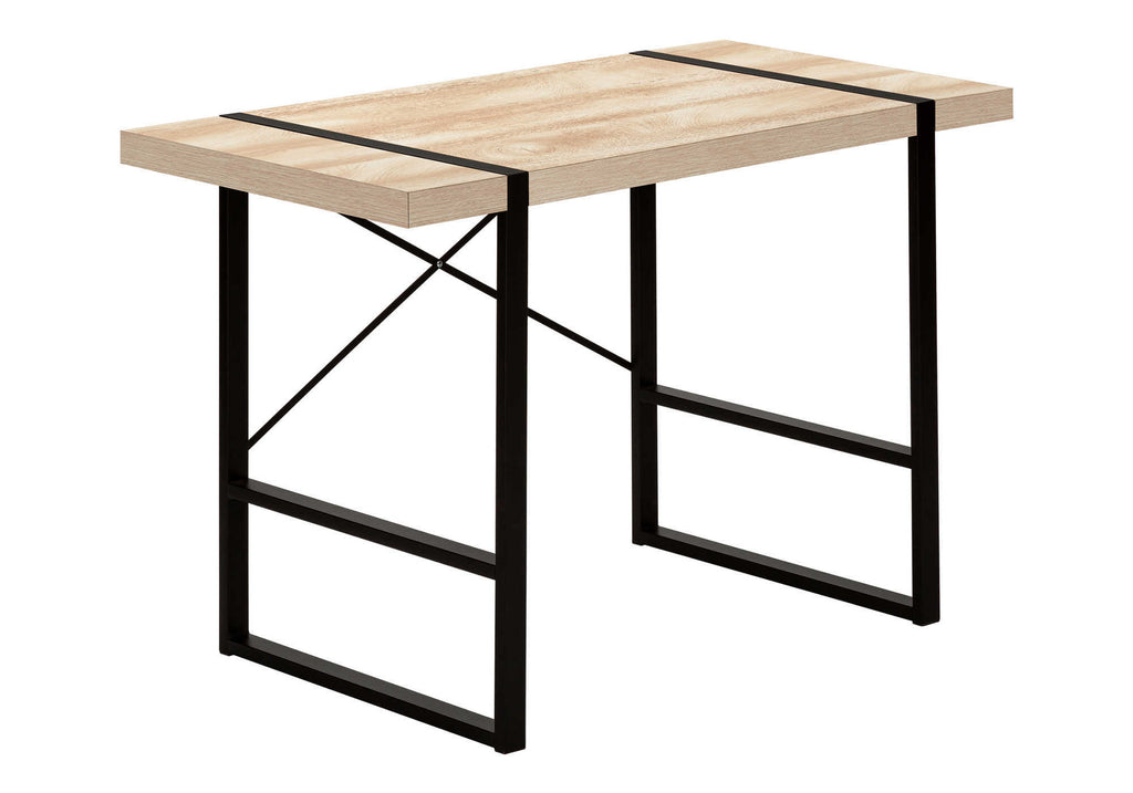 COMPUTER DESK - 48""L / NATURAL / BLACK METAL