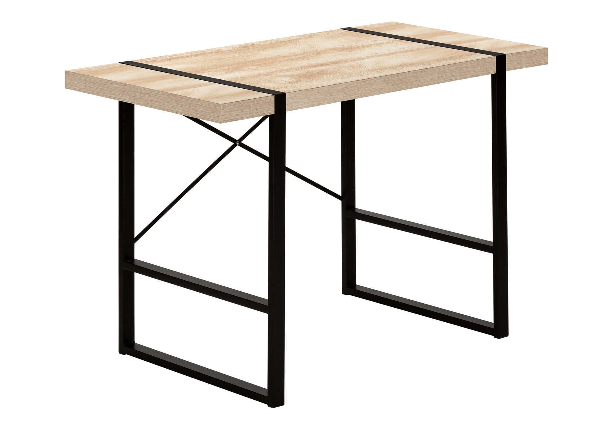 COMPUTER DESK - 48""L / NATURAL / BLACK METAL