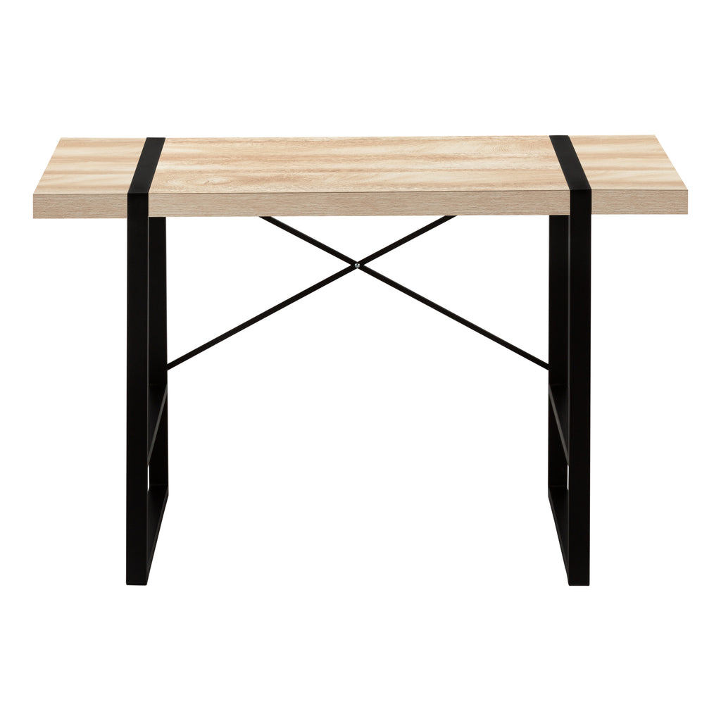 COMPUTER DESK - 48""L / NATURAL / BLACK METAL