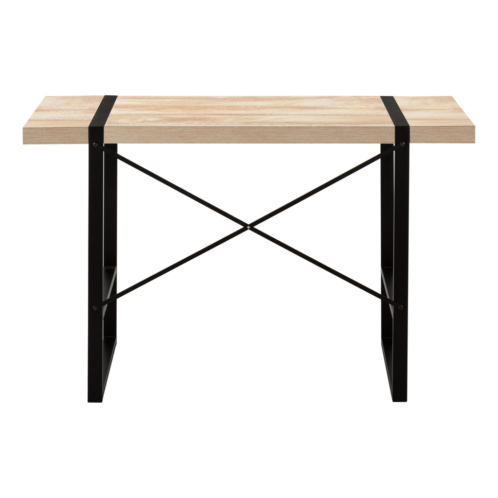 COMPUTER DESK - 48""L / NATURAL / BLACK METAL