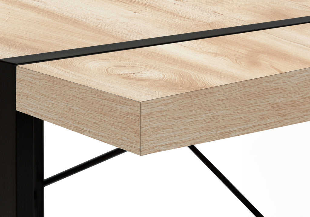 COMPUTER DESK - 48""L / NATURAL / BLACK METAL