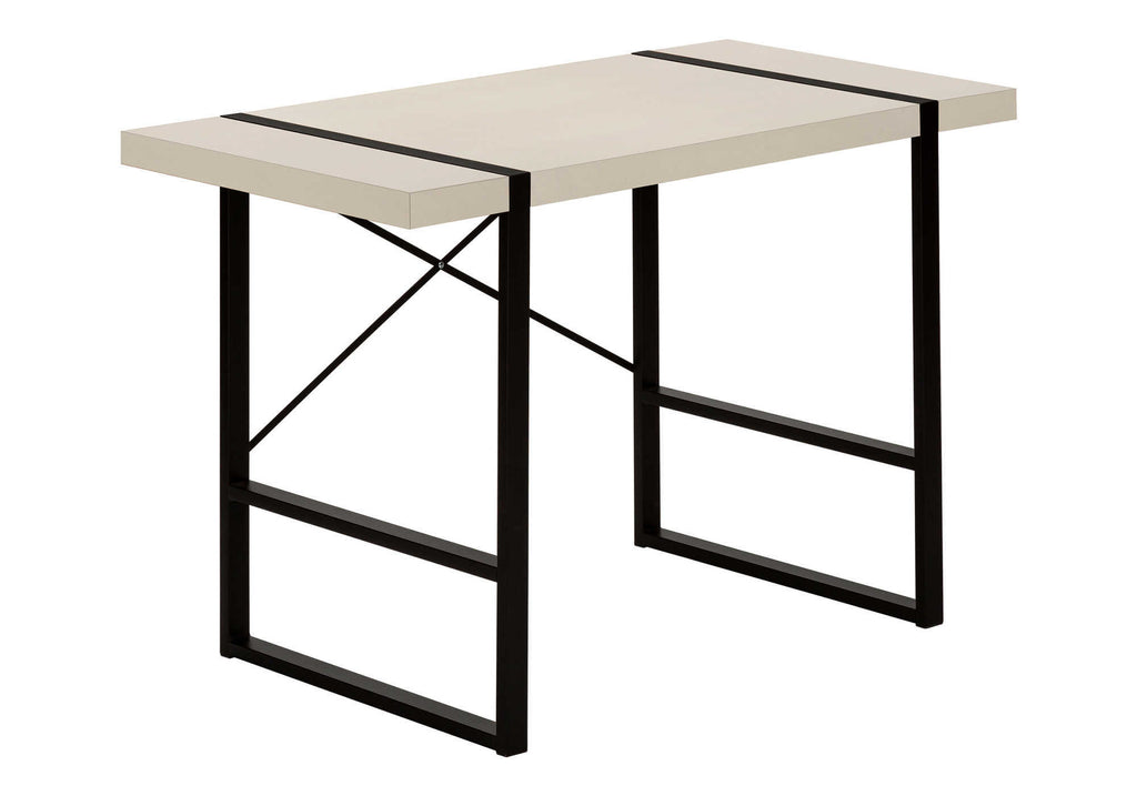 COMPUTER DESK - 48""L / MODERN TAUPE / BLACK METAL