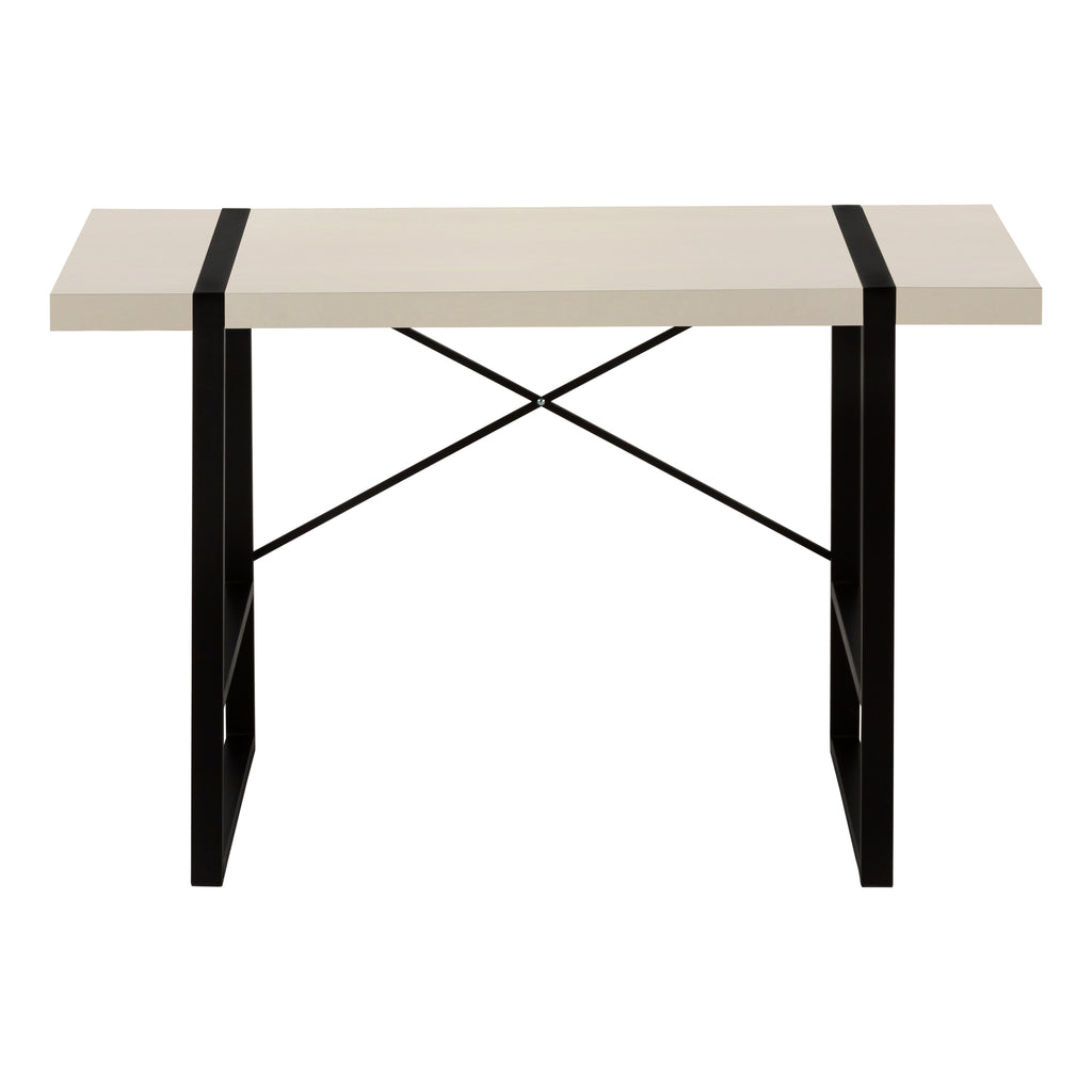 COMPUTER DESK - 48""L / MODERN TAUPE / BLACK METAL