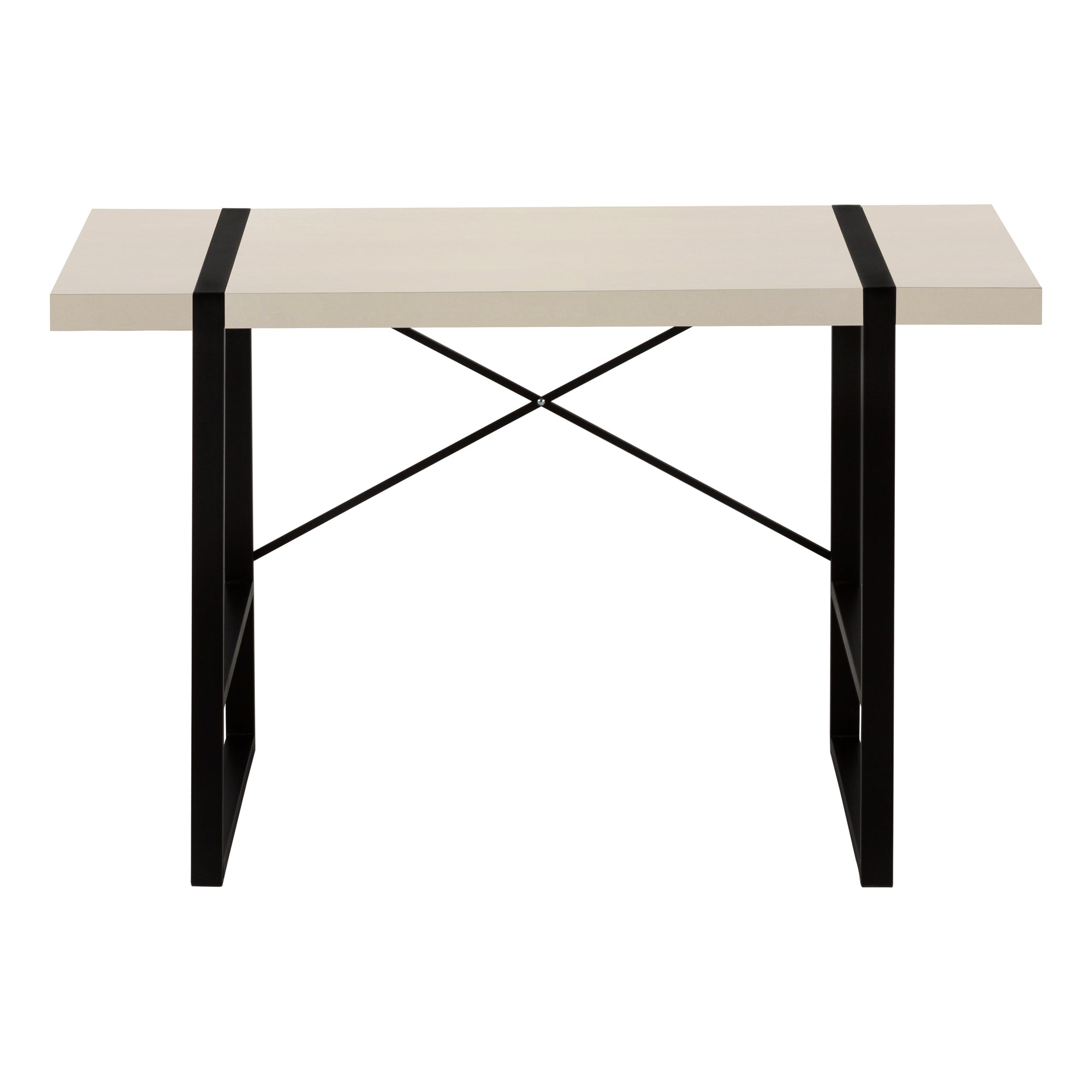 COMPUTER DESK - 48""L / MODERN TAUPE / BLACK METAL