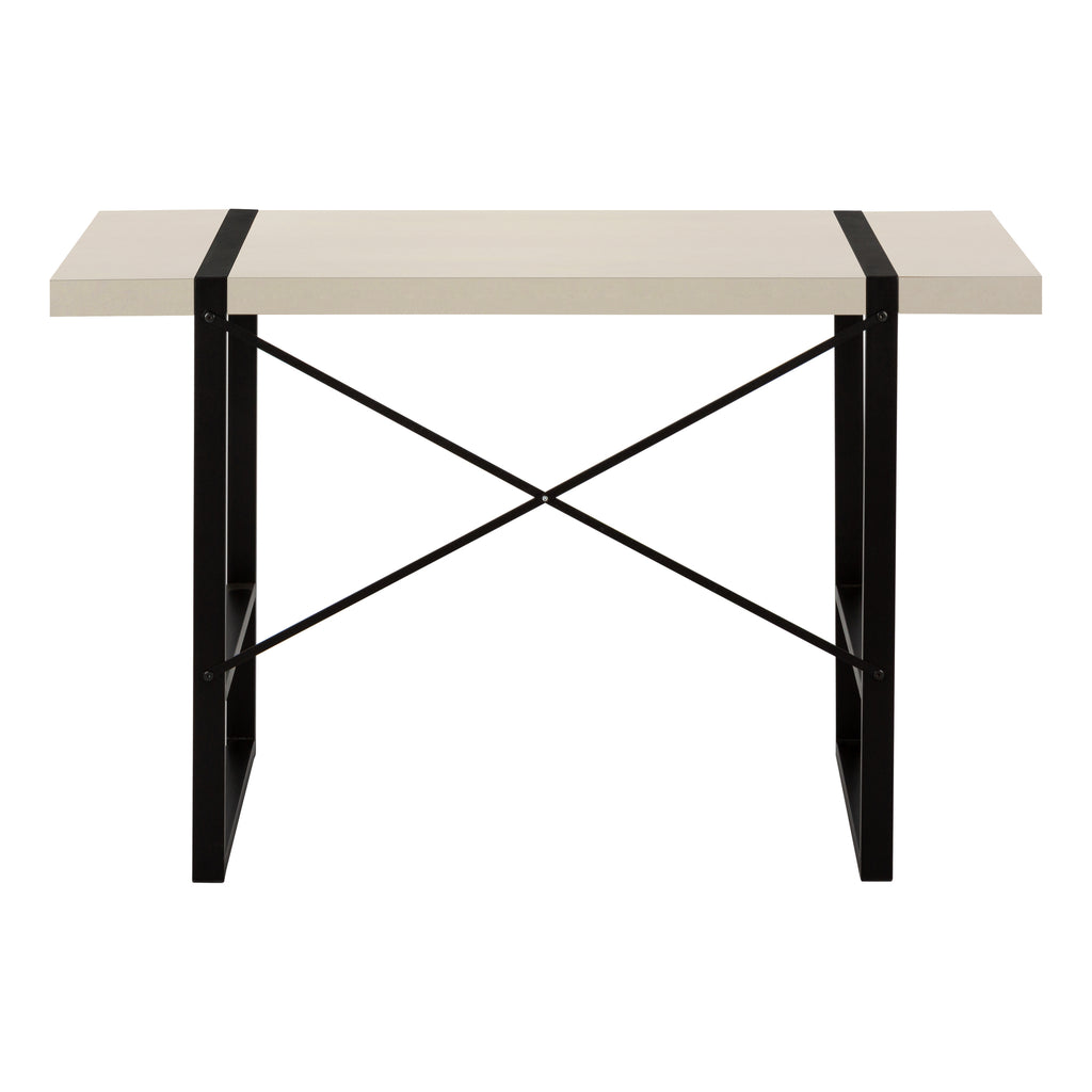 COMPUTER DESK - 48""L / MODERN TAUPE / BLACK METAL